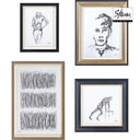 Renwil Studio Line - Sketch 4 Piece Wide Wall Art - Black
