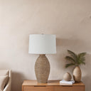 Everren Santal 30" Height Table Lamp - Natural With Black Wash