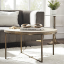Renwil Liana Indoor Mango Wood Table - Antique Brass