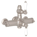 Satin Nickel / Porcelain Lever Handle