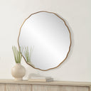 Renwil Bern 40" Tall Round Irregular Mirror - Antique Brushed Brass