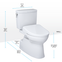 TOTO Washlet+ Vespin II 1G Two Piece Elongated 1.0 GPF Toilet with Auto Flush Washlet+ S7A Contemporary Bidet Seat