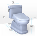TOTO Washlet+ Eco Guinevere Elongated 1.28 GPF Universal Height Toilet with S7 Classic Bidet Seat