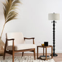 Everren Phyllis 75.75" Height Floor Lamp - Matte Black Wash