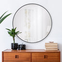 Renwil Claribel 30" Tall Round Wall Mirror - Black