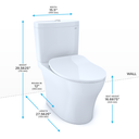 TOTO Aquia IV Two Piece Elongated Dual Flush 1.28 and 0.9 GPF Toilet with Cefiontect and Softclose Seat - Washlet+ Ready