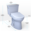 TOTO Drake Transitional Washlet+ Two Piece Elongated 1.28 GPF Universal Height Tornado Flush Toilet and S7A Contemporary Bidet Seat with Auto Flush