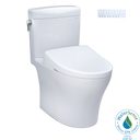 TOTO Washlet+ Aquia IV Cube Two Piece Elongated Dual Flush 1.28 and 0.9 GPF Toilet with S7A Contemporary Bidet Seat