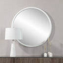 Renwil Porpoise 36" Tall Round Mirror - Matte White