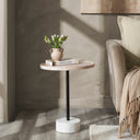 Renwil Antares Indoor Acacia Wood Side Table - Whitewash