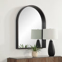 Renwil Cove 46" Tall Arch Rectangular Mirror - Matte Black