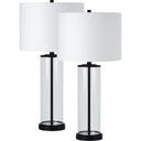 Everren Desdemona 28" Length Table Lamp (Set of 2) - Clear and Matte Black