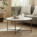 Renwil Pearse Indoor Cast Aluminum Coffee Table - Antique Brass