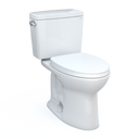 TOTO Drake Two Piece Elongated 1.6 GPF Universal Height Tornado Flush Toilet with 10" Rough In - Cefiontect - and Softclose Seat - Washlet+ Ready