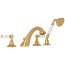 Italian Brass / Porcelain Lever Handle