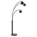 Renwil Folia 87" Tall Matte Black Floor Lamp with Dome Iron Shade