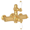 Italian Brass / Porcelain Lever Handle