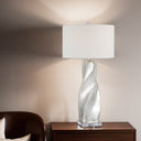 Everren Lyons 31.5" Height Table Lamp - Crackled Mercury Silver