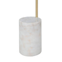 Renwil Merlot 62" Tall Satin Brass Floor Lamp with Globe Glass Shade