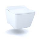 TOTO Sp Wall Hung Contemporary Square Shape Dual Flush 1.28 and 0.9 GPF Toilet with Cefiontect