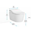 TOTO Washlet+ Rp Wall Hung D Shape Toilet with Rw Bidet Seat and Duofit In Wall 1.28 and 0.9 GPF Auto Dual Flush Tank System