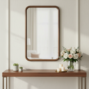 Renwil Dickens 32" Tall Rectangle Wall Mirror - Brown