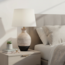 Renwil Ignacio 27" Length Table Lamp - Black And Whitewash