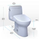 TOTO Washlet+ Ultramax II One Piece Elongated 1.28 GPF Toilet with Auto Flush Washlet+ S7A Contemporary Bidet Seat