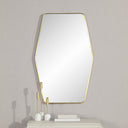 Renwil Mocha 40" Tall Rectangular Mirror - Satin Brass