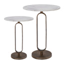Renwil Irene Indoor Cast Aluminum Side Table - Antique Brass