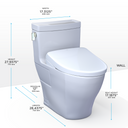 TOTO Washlet+ Legato One Piece Elongated 1.28 GPF Toilet with Auto Flush S7A Contemporary Bidet Seat