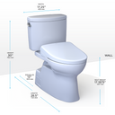 TOTO Washlet+ Vespin II Two Piece Elongated 1.28 GPF Toilet and Washlet+ S7A Contemporary Bidet Seat
