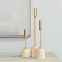 Renwil Vesta Indoor Iron Set of 3 Tapered Candle Holder - Satin Brass
