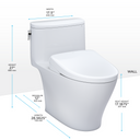TOTO Washlet+ Nexus 1G One Piece Elongated 1.0 GPF Toilet with Auto Flush S7 Contemporary Bidet Seat