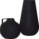 Renwil Roove Indoor Iron Vase - Matte Black