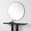 Renwil Sami 48" Tall Round Wall Mirror - Black