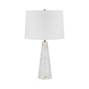 Renwil Vevey 25" Tall Plated Antique Brushed Brass Iron Table Lamp with Tapered Linen Shade