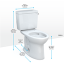 TOTO Drake Two Piece Elongated 1.28 GPF Universal Height Tornado Flush Toilet with Cefiontect and Right Hand Trip Lever - 10" Rough In