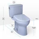 TOTO Washlet+ Drake II Two Piece Elongated 1.28 GPF Toilet with Auto Flush Washlet+ S7 Contemporary Bidet Seat