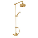 Italian Brass / Old Porcelain Lever Handle
