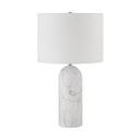 Renwil Beausoleil 25" Tall Satin Brass Iron Table Lamp with Drum Linen Shade
