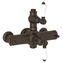 Tuscan Brass / Porcelain Lever Handle