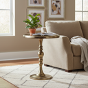 Renwil Romina Indoor Aluminum Table - Antique Brass